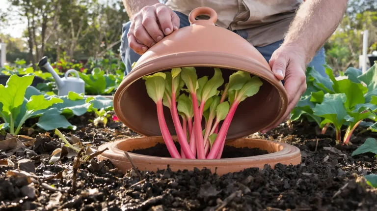 Comment je force la rhubarbe en avril pour obtenir des tiges plus tendres et moins acides