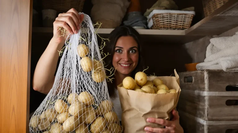 Pommes de terre qui germent dans leur filet : ce geste simple les garde fermes pendant des semaines Pommes de terre qui germent dans leur filet : ce geste simple les garde fermes pendant des semaines
